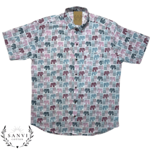 Half Sleeves Shirt | Multicolor | Elephant Print