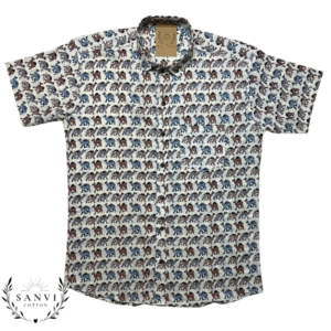 Half Sleeves Shirt | Off white Colour | Animal Print